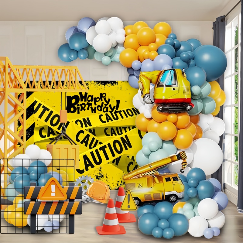 Heavy Equipment Birthday Theme - 106Pcs Construction Vehicle Theme Balloon Arch