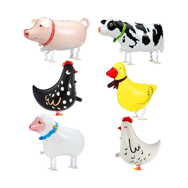Heavy Equipment Birthday Theme - 1pc Farm Animal Balloon Farm Animals