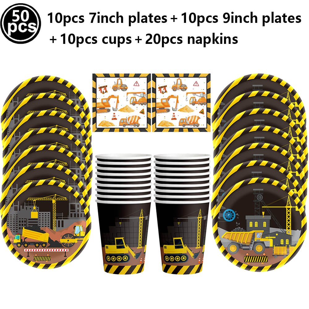 Excavator Vehicle Gold Black D - Heavy Equipment Birthday Theme review and price
