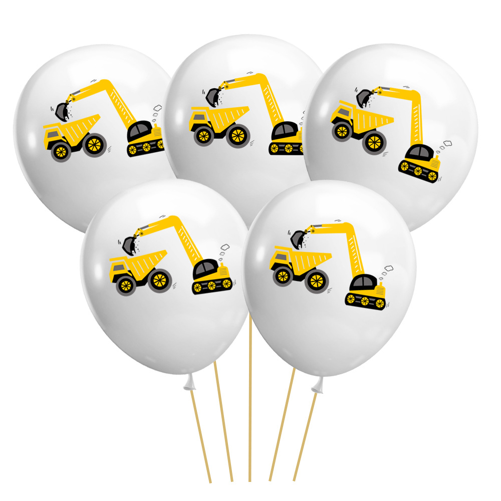 10pcs Excavator Truck Latex Ba - Heavy Equipment Birthday Theme review and price