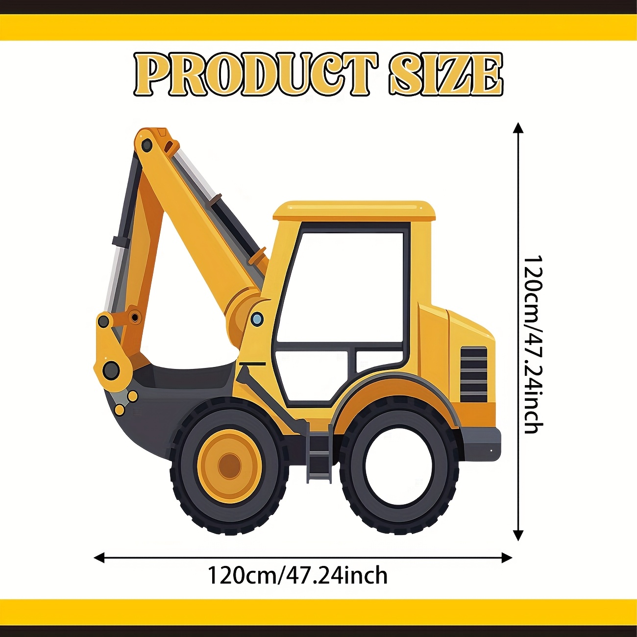 Construction Party Backdrop Ex - Heavy Equipment Birthday Theme review and price