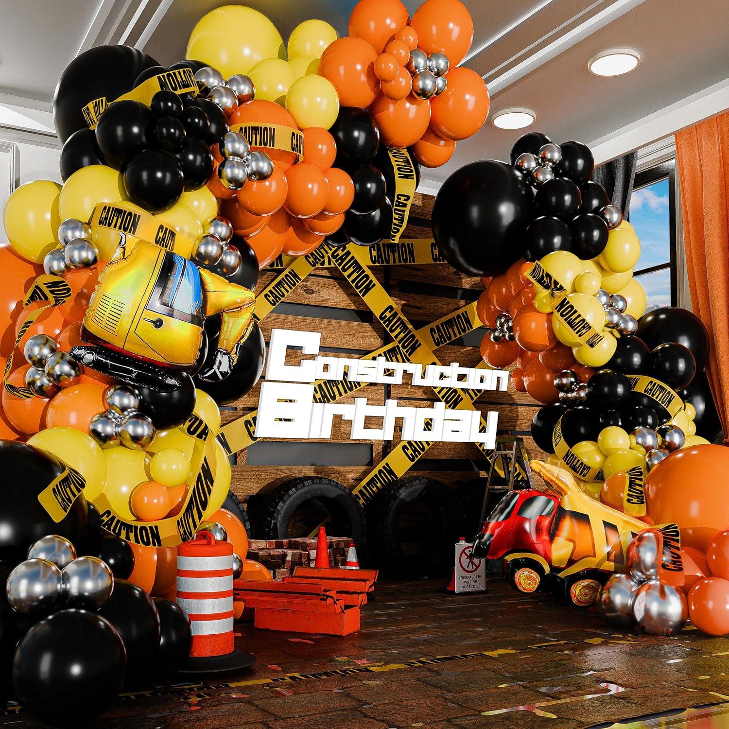 Construction Balloon Arch Kit  - Heavy Equipment Birthday Theme review and price