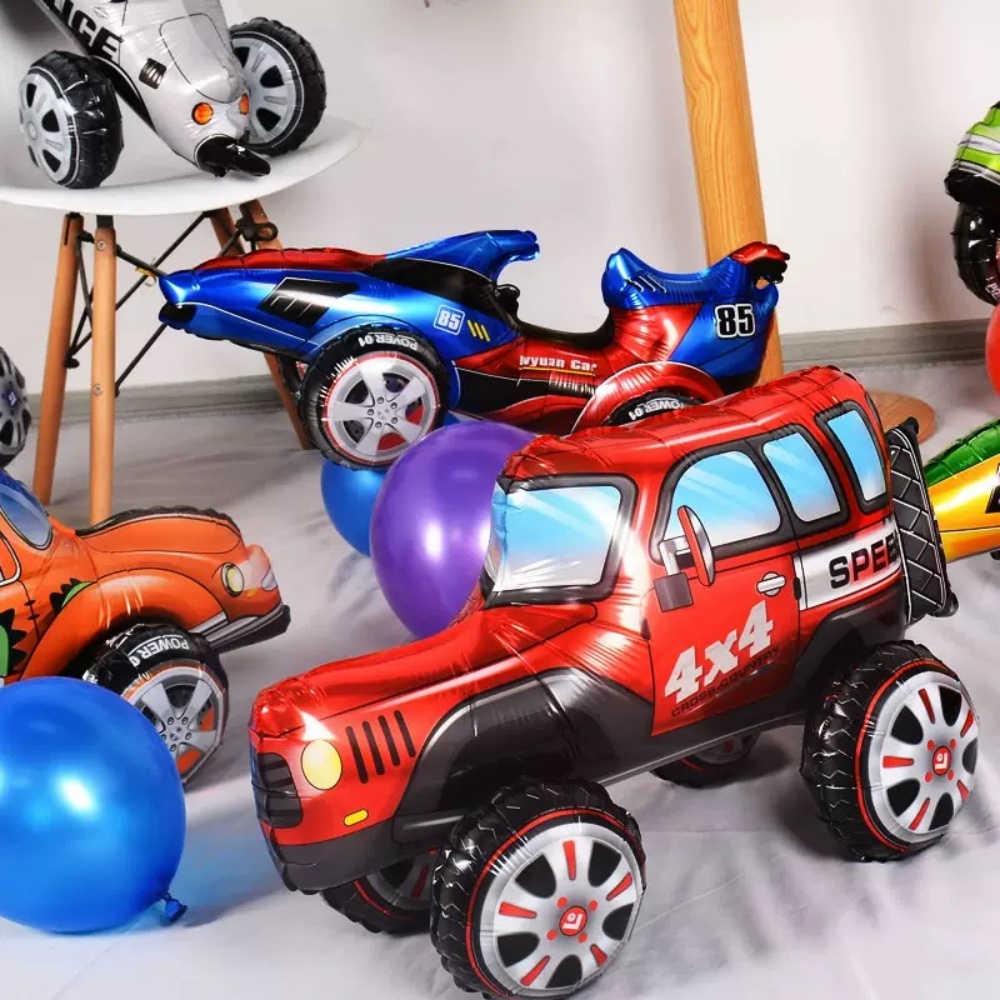 3D Cartoon Car Foil Balloon Bu - Heavy Equipment Birthday Theme review and price