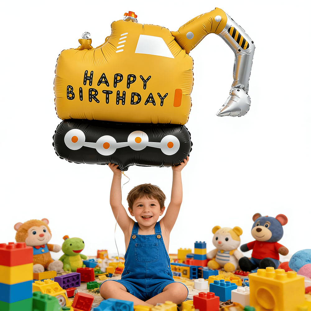 Construction Party Balloon Mat - Heavy Equipment Birthday Theme review and price