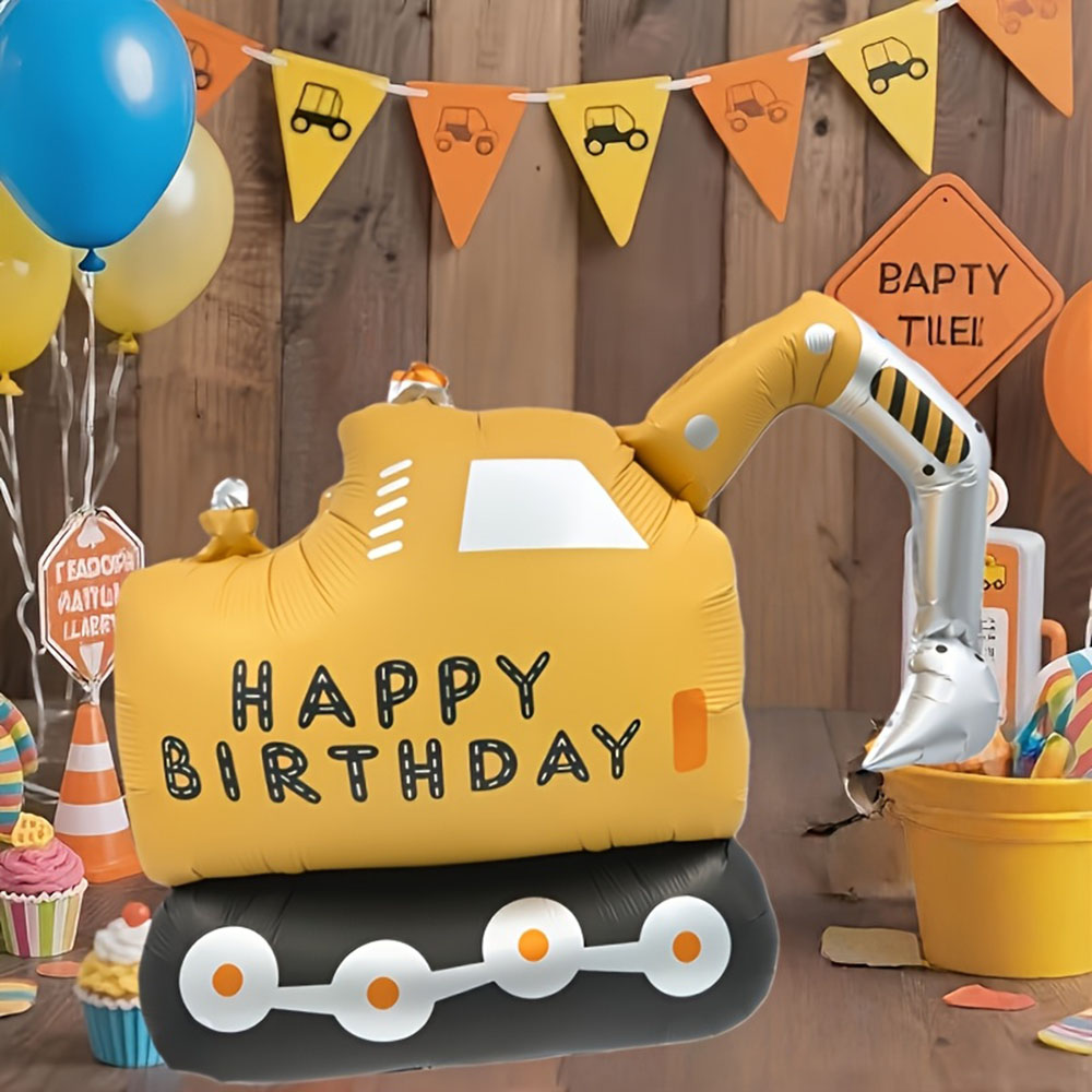 Construction Party Balloon Mat - Heavy Equipment Birthday Theme review and price