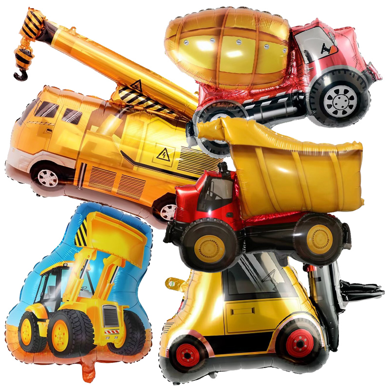 5pcs Engineering Vehicle Ballo - Heavy Equipment Birthday Theme review and price