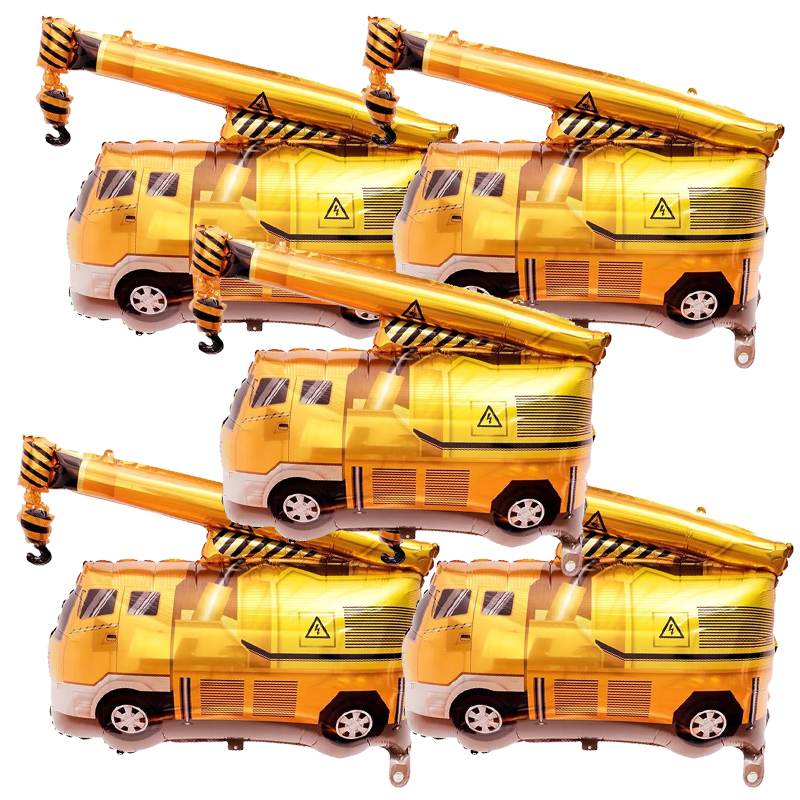 5pcs Engineering Vehicle Ballo - Heavy Equipment Birthday Theme review and price