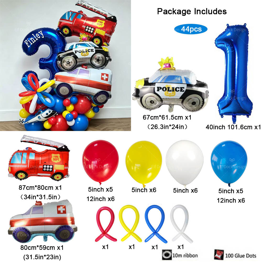 1Set Cartoon Car Foil Balloons - Heavy Equipment Birthday Theme review and price