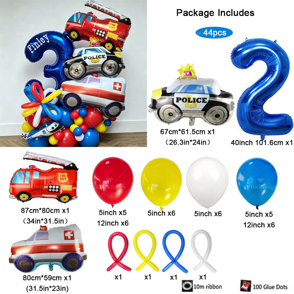 1Set Cartoon Car Foil Balloons - Heavy Equipment Birthday Theme review and price