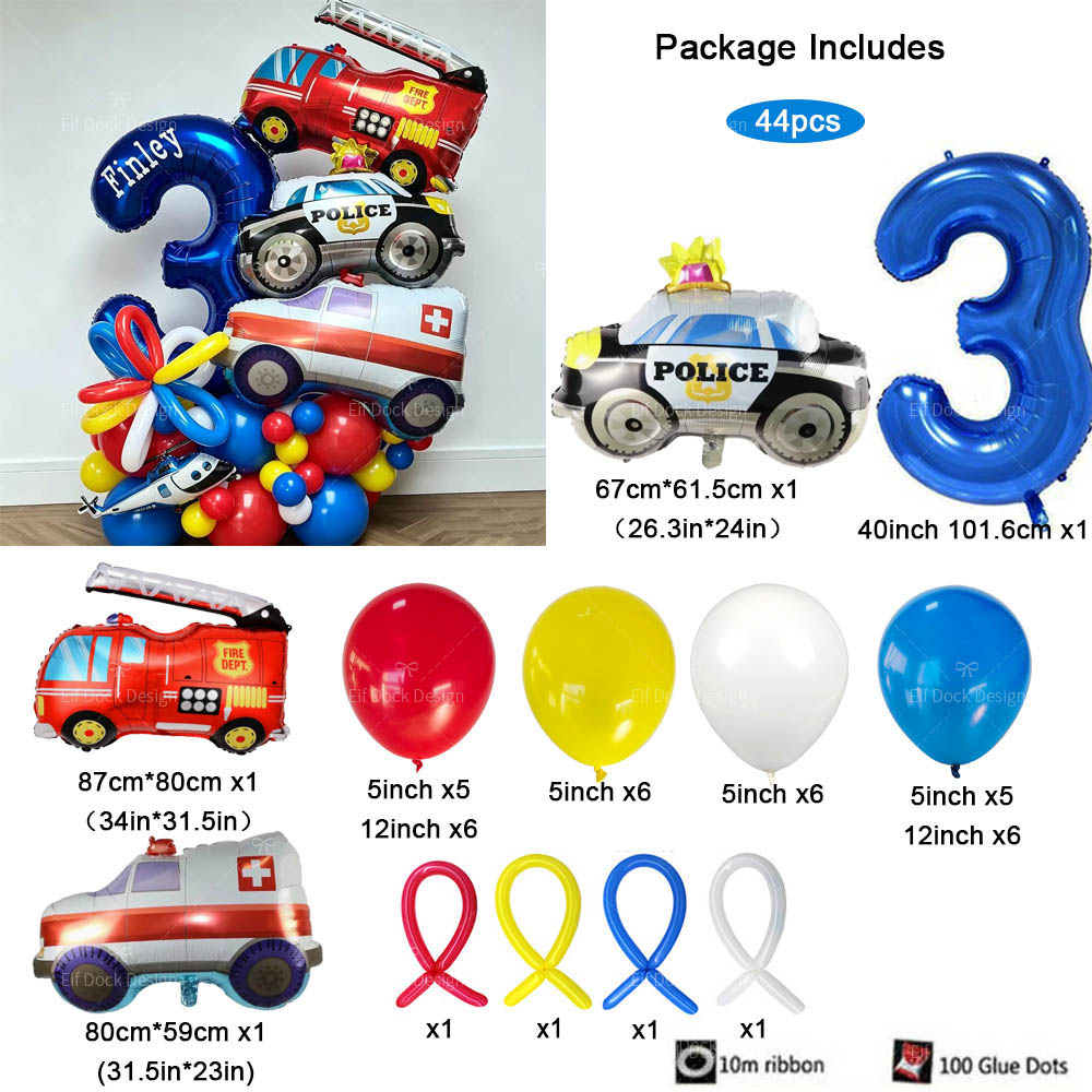 1Set Cartoon Car Foil Balloons - Heavy Equipment Birthday Theme review and price