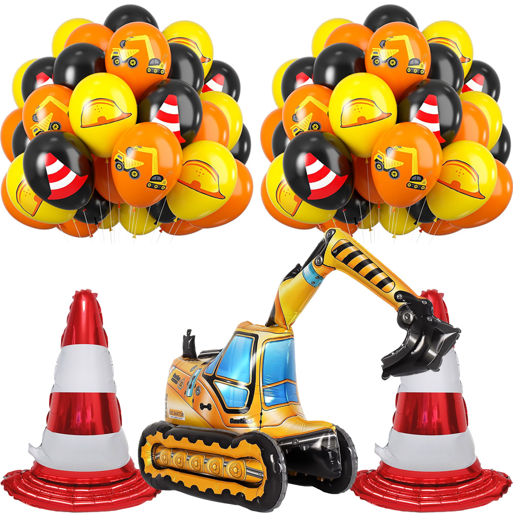 Construction 4D Foil Balloons  - Heavy Equipment Birthday Theme review and price