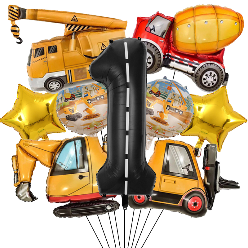 9Pcs/1Set Construction Vehicle - Heavy Equipment Birthday Theme review and price