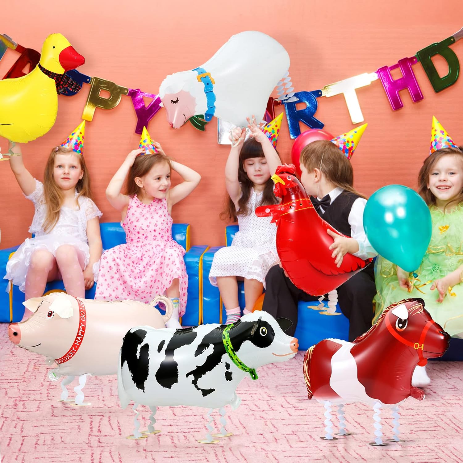 1pc Farm Animal Balloon Farm A - Heavy Equipment Birthday Theme review and price
