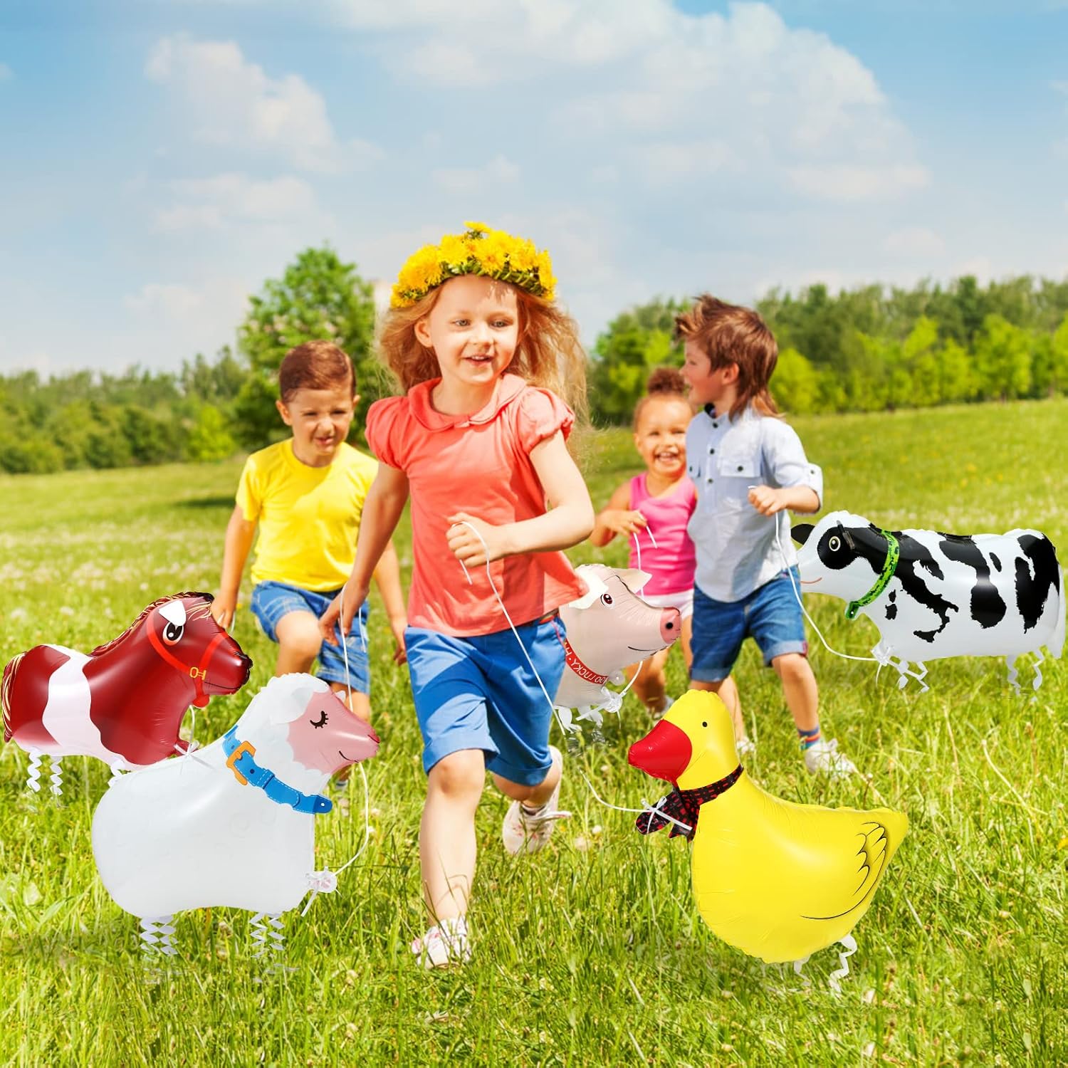 1pc Farm Animal Balloon Farm A - Heavy Equipment Birthday Theme review and price